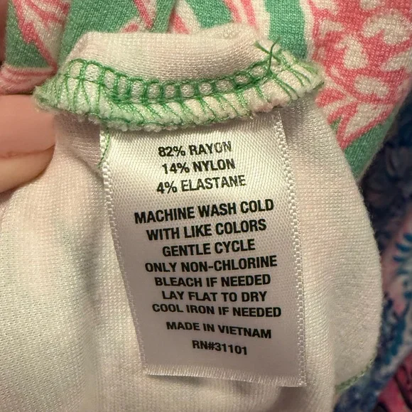 🍍Crown & Ivy Tropical Pink and Green scallop pineapple Dress XL - Picture 4 of 5